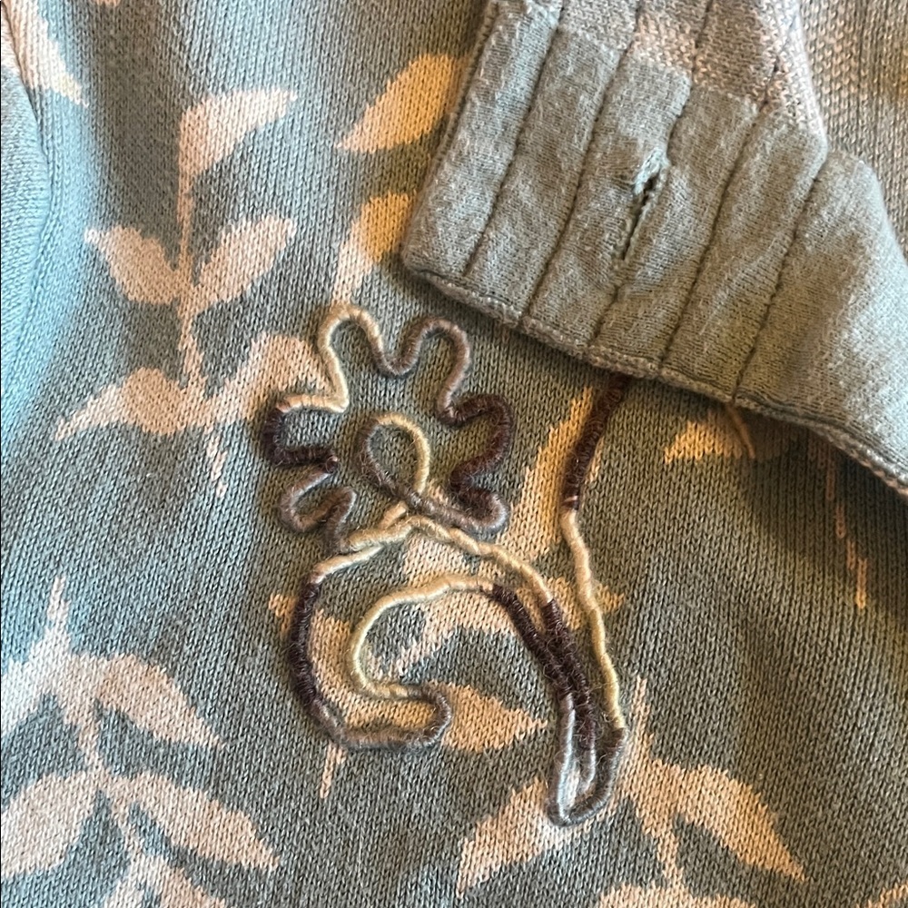 Vintage CottageCore Belongings Blue Floral Button-Up Cardigan - Picture 3 of 5